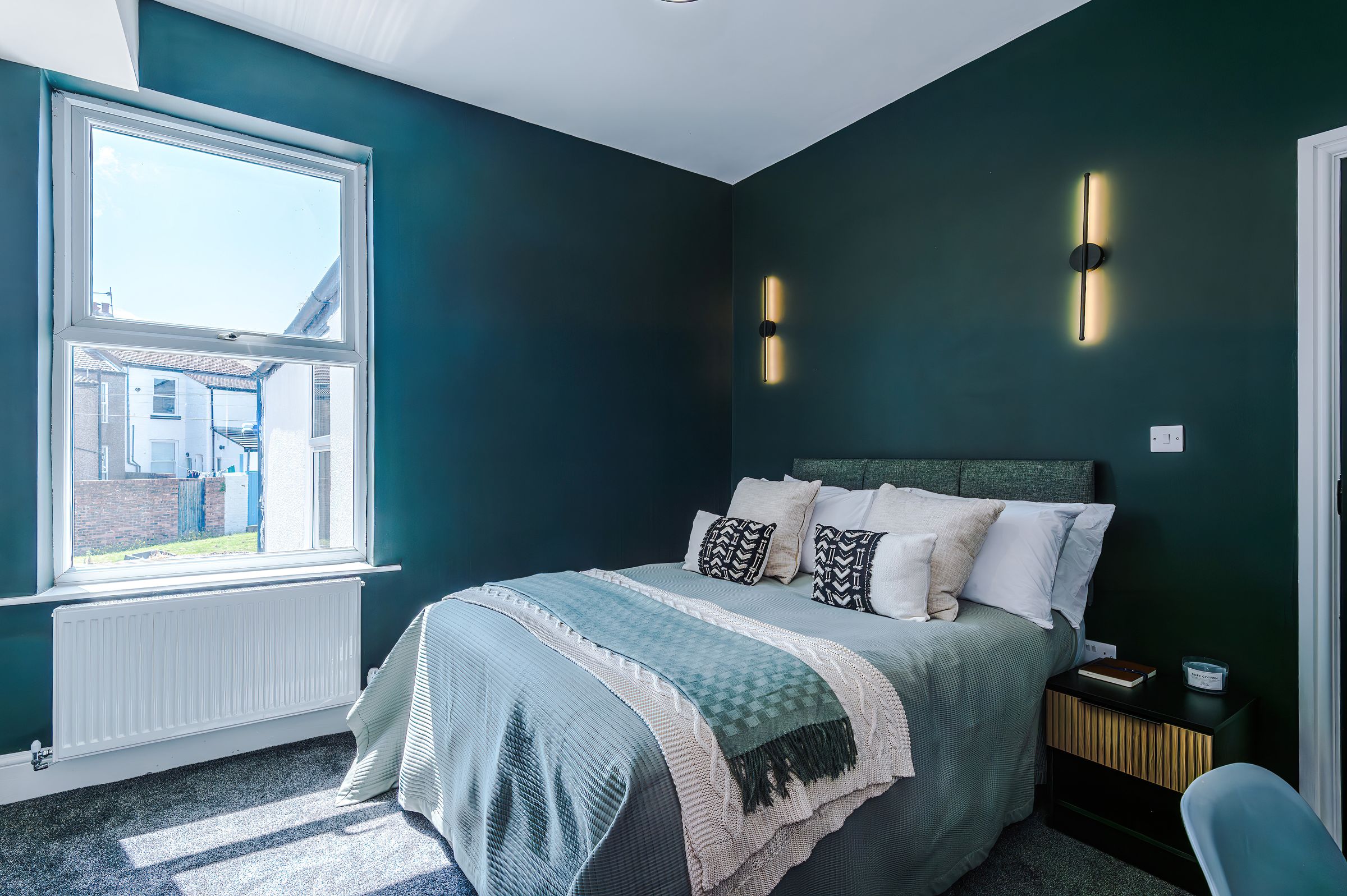 Virginia Road, New Brighton: bedroom teal